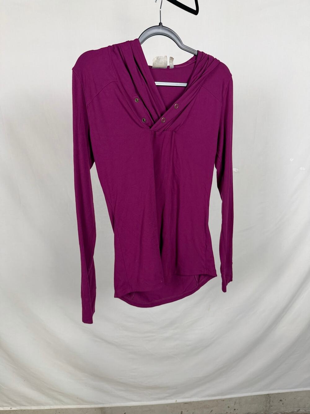 Athleta Plum Purple Snap Neck Long Sleeve Activewear Hoodie Top Size S